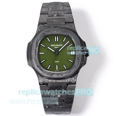 Super Clone DIW Patek Philippe Green Dial Nautilus 5711 Carbon Fiber Watch 